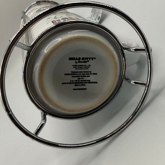 NEW Hello Kitty Holiday Ceramic Mug Tower Set of 4 Espresso 3oz Cups - Picture 5 of 7